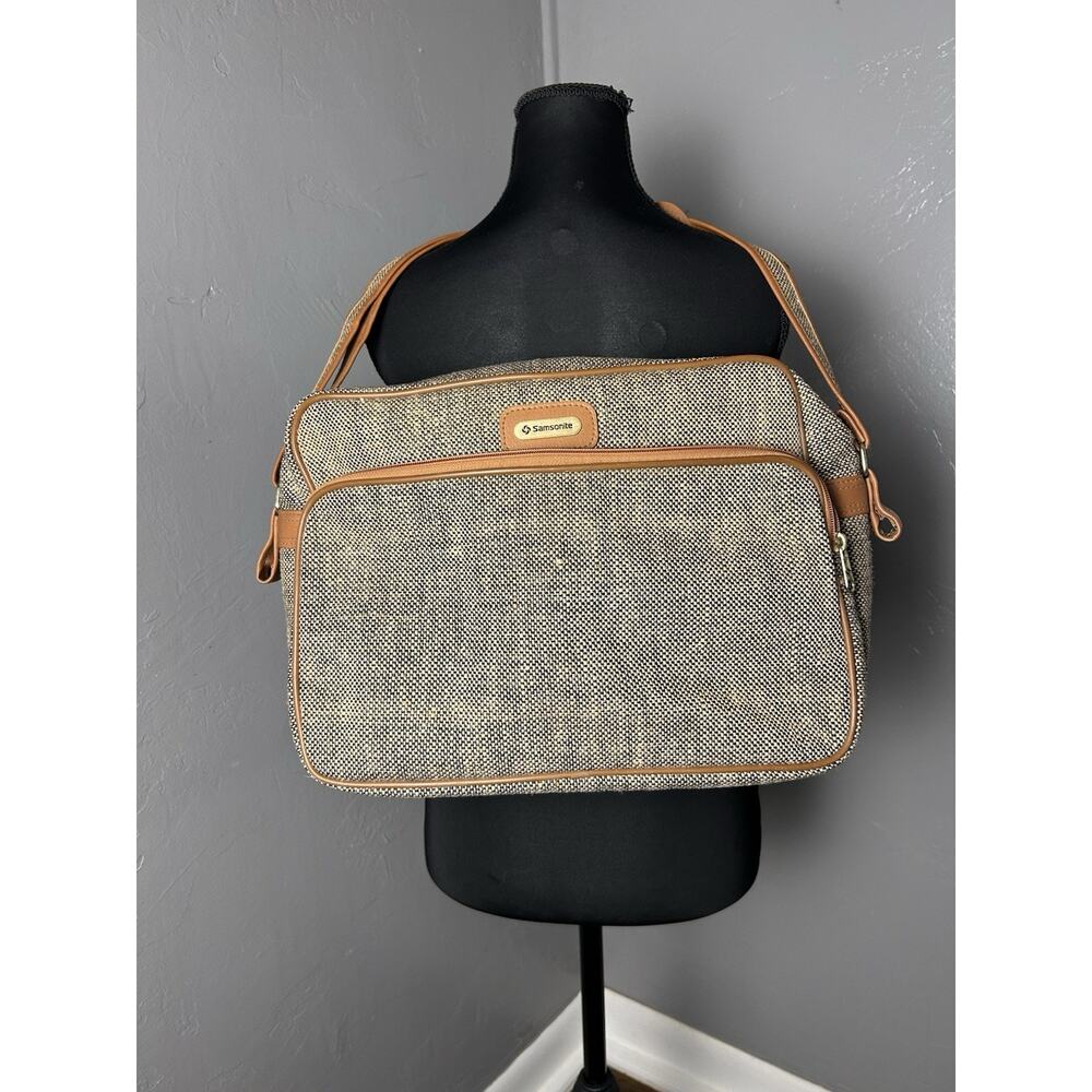 Vintage Samsonite‎ Tweed Luggage. Overnight bag. Carry on. Travel. Classic.